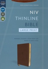 NIV Large-Print Thinline Bible--soft  leather-look, brown